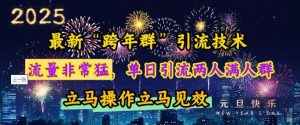 最新“跨年群”引流，流量非常猛，单日引流两人满人群，立马操作立马见效-热点1站 - 热点知汇专注网赚项目资源知识聚汇