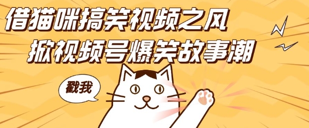 借猫咪搞笑视频之风，掀视频号爆笑故事潮，轻松日入四位数，无门槛快速入门!-热点1站 - 热点知汇专注网赚项目资源知识聚汇